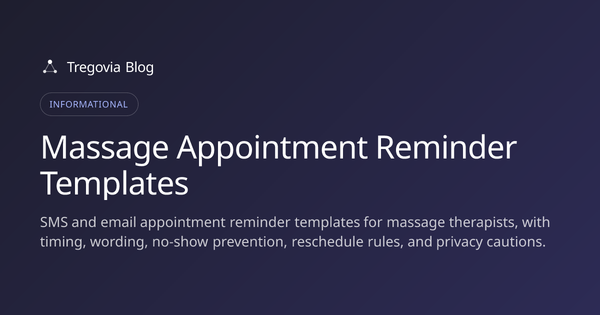 Massage Appointment Reminder Templates