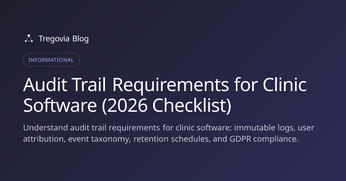 Audit Trail Requirements for Clinic Software (2026 Checklist)