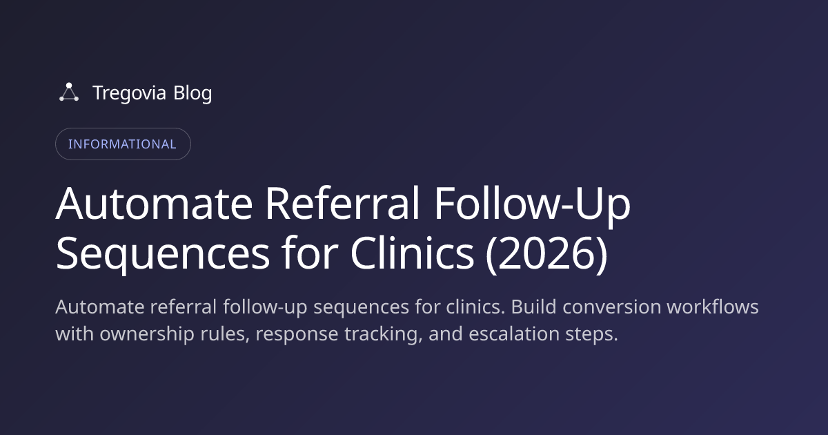 Automate Referral Follow-Up Sequences for Clinics (2026)