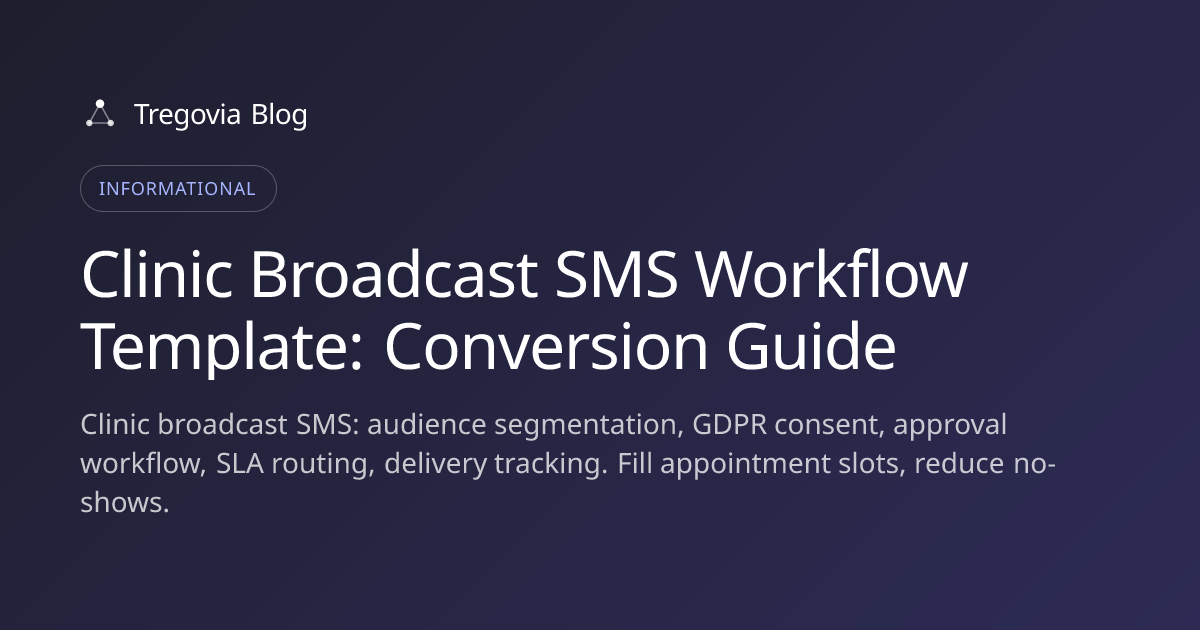 Clinic Broadcast SMS Workflow Template: Conversion Guide