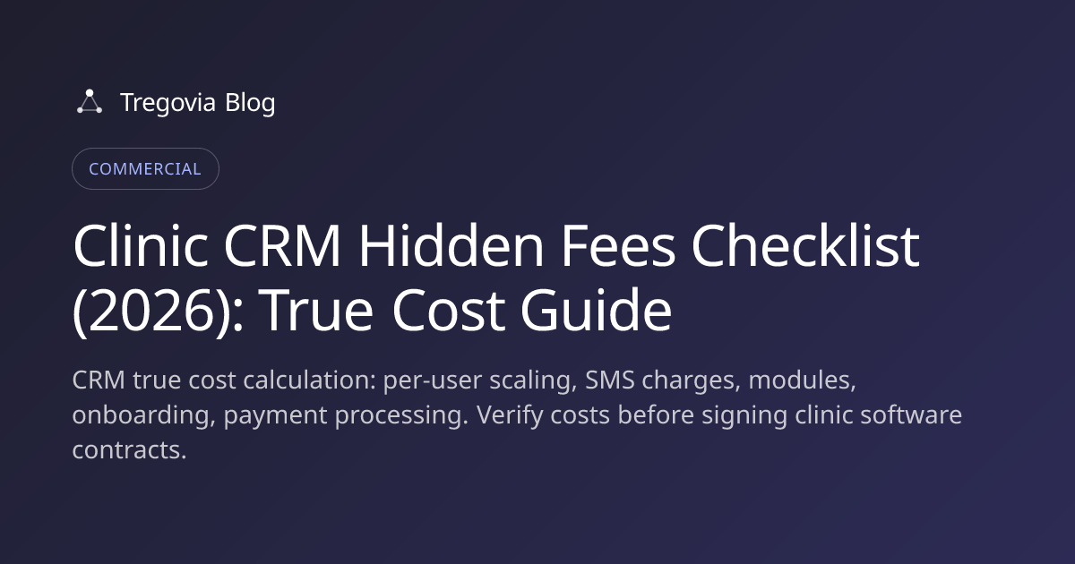 Clinic CRM Hidden Fees Checklist (2026): True Cost Guide