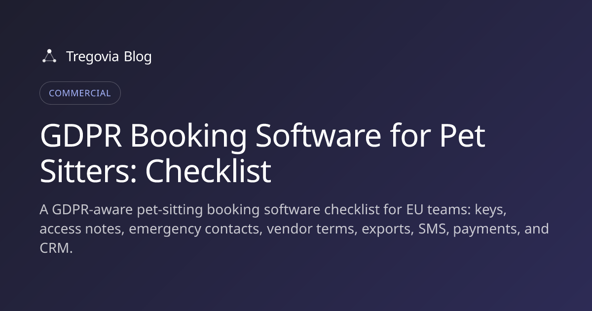 GDPR Booking Software for Pet Sitters: Checklist
