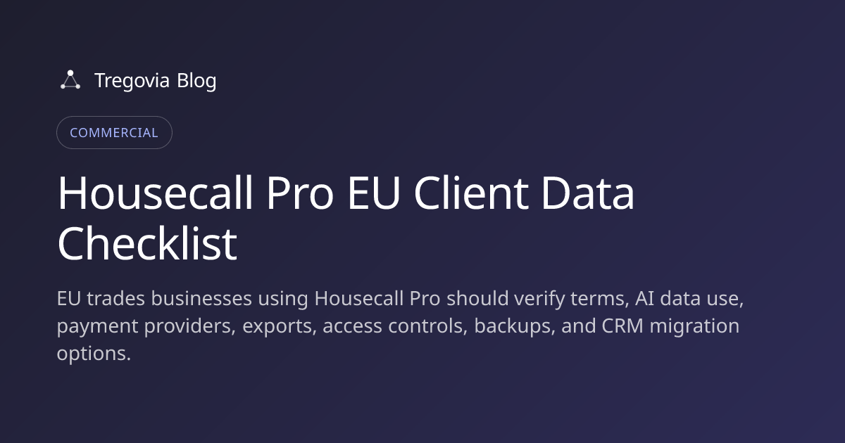 Housecall Pro EU Client Data Checklist