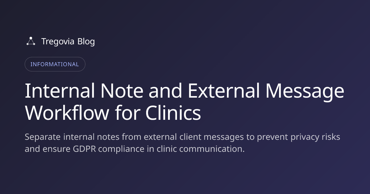 Internal Note and External Message Workflow for Clinics