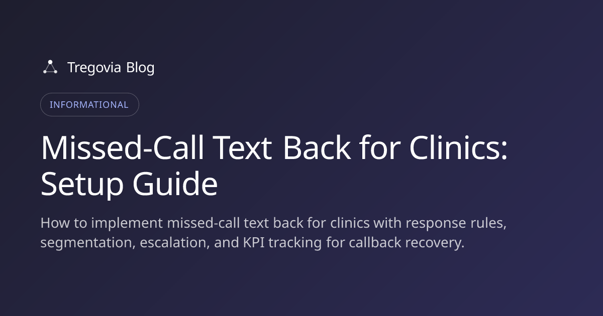 Missed-Call Text Back for Clinics: Setup Guide