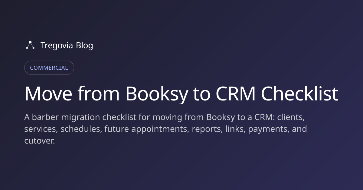 Move from Booksy to CRM Checklist