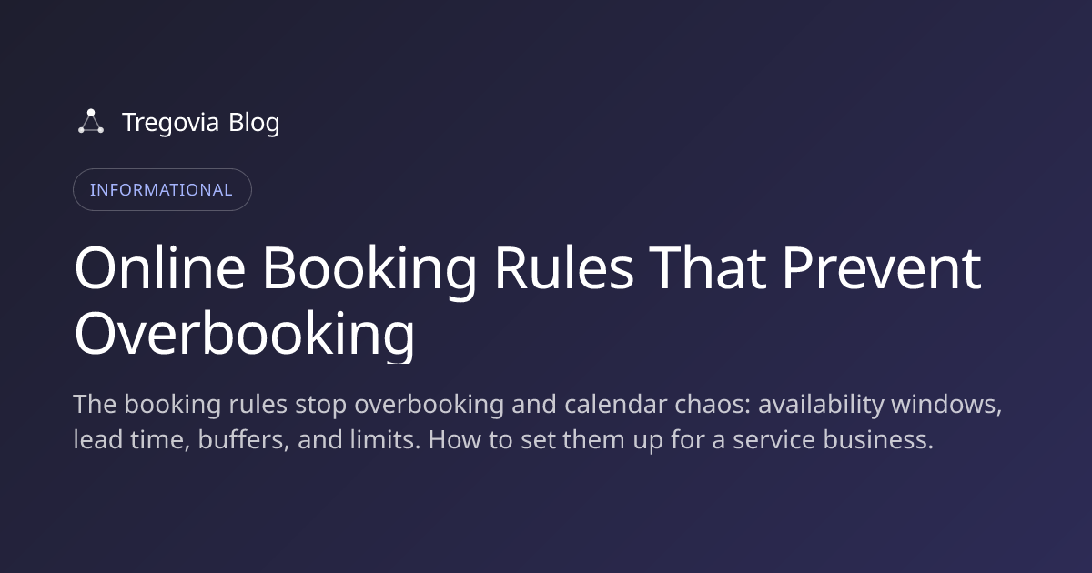Online Booking Rules That Prevent Overbooking