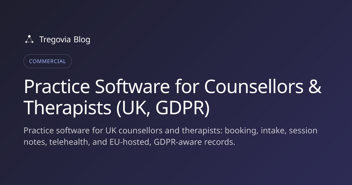 Practice Software for Counsellors & Therapists (UK, GDPR)