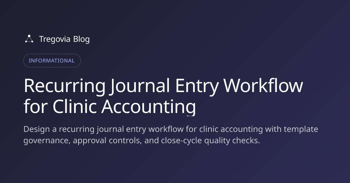 Recurring Journal Entry Workflow for Clinic Accounting