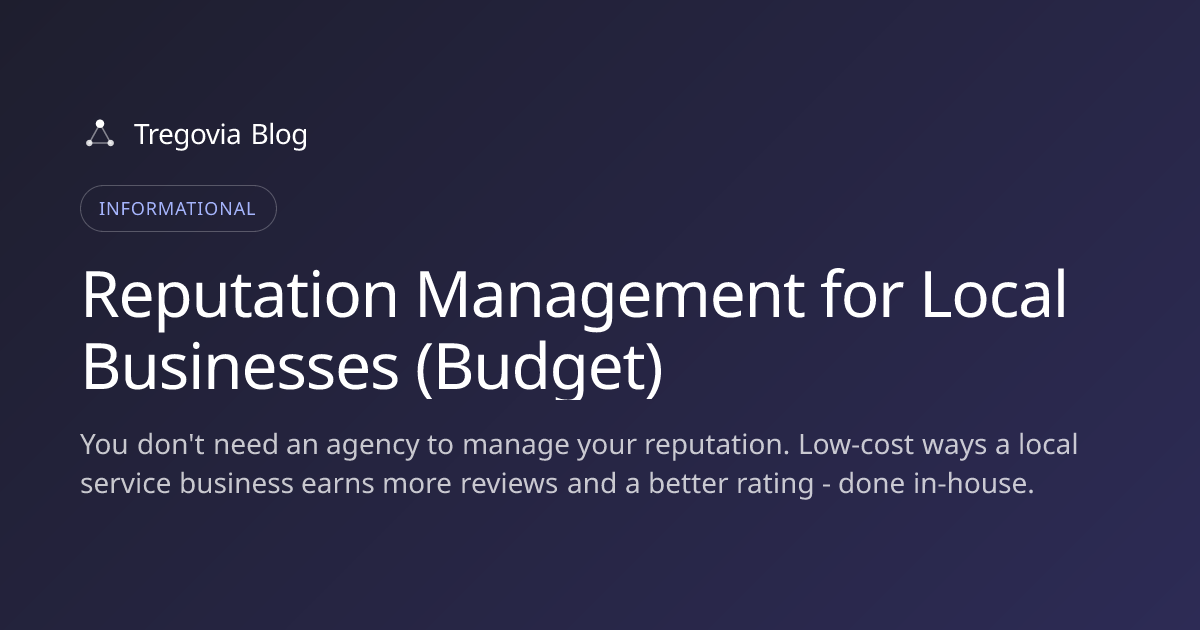 Reputation Management for Local Businesses (Budget)